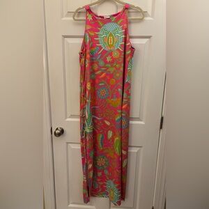 Gretchen Scott Designs Pink and Green Patterned Maxi Dress